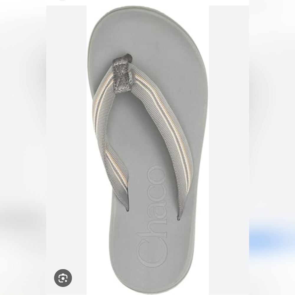 Chaco Chillos Sadie Aqua Tan Striped Strap Toe-Post Sandals, Size‎ 7